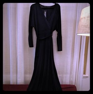 Black dress with double slits NWT